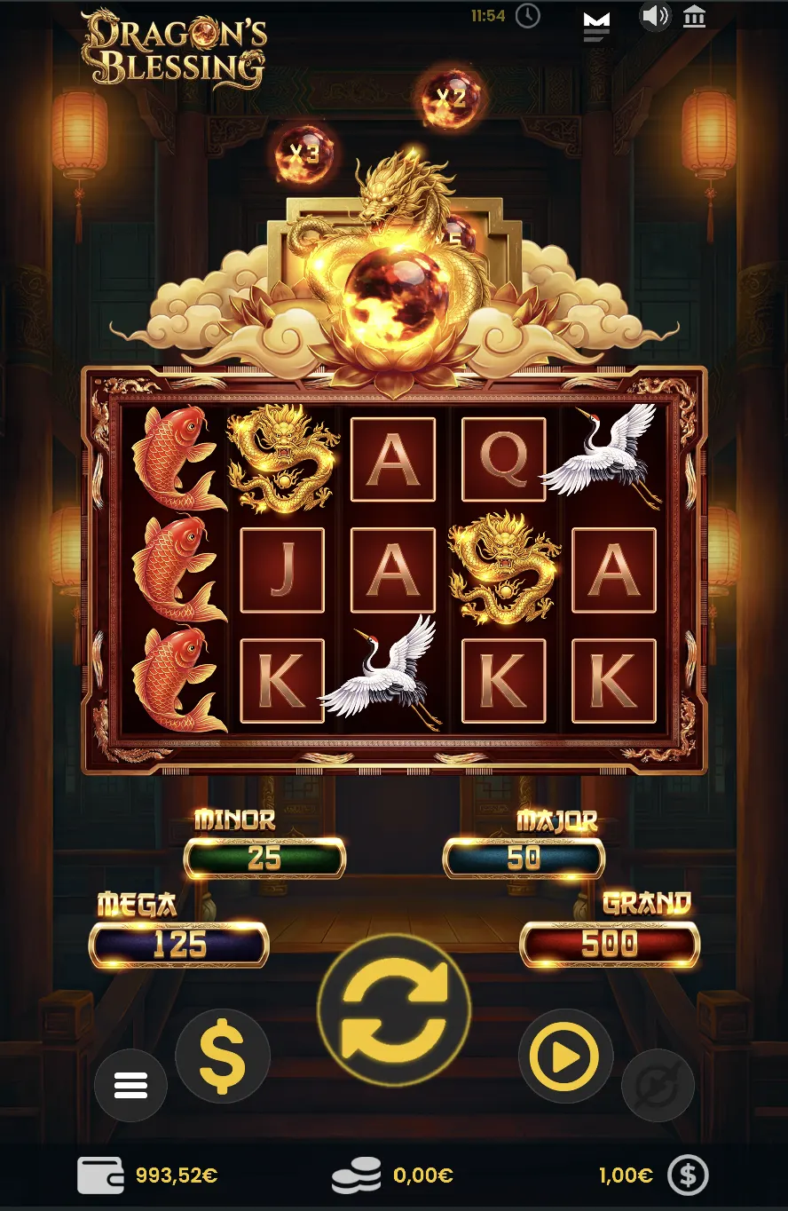 Dragon's Blessing slot game screenshot